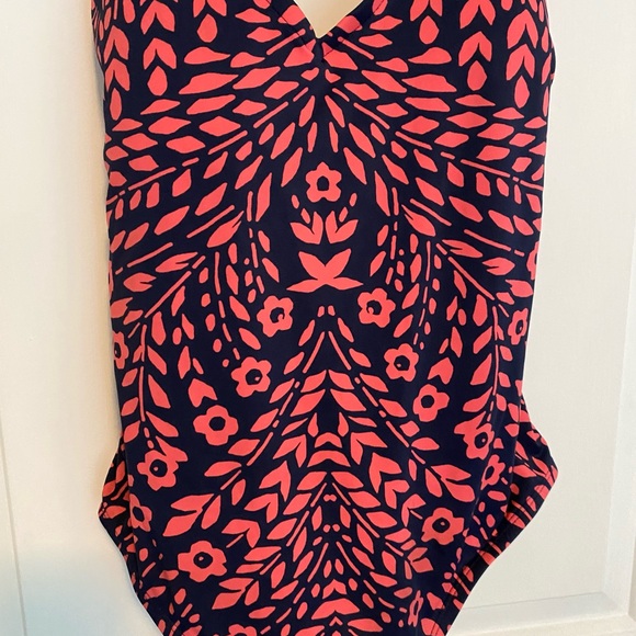 Women’s Navy and Coral One Piece Swimsuit size Large - Picture 5 of 6